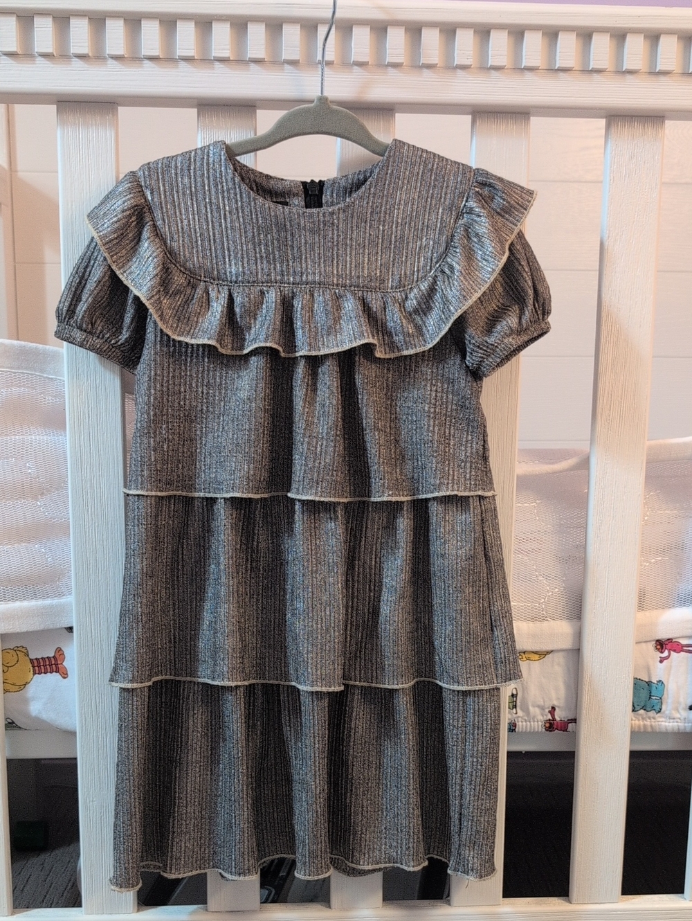 Abigail Toddler Dress Size 3 Beautiful Metallic Lurex Lamé Material